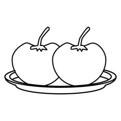 Tomatos vegetables dish icon vector illustration graphic design