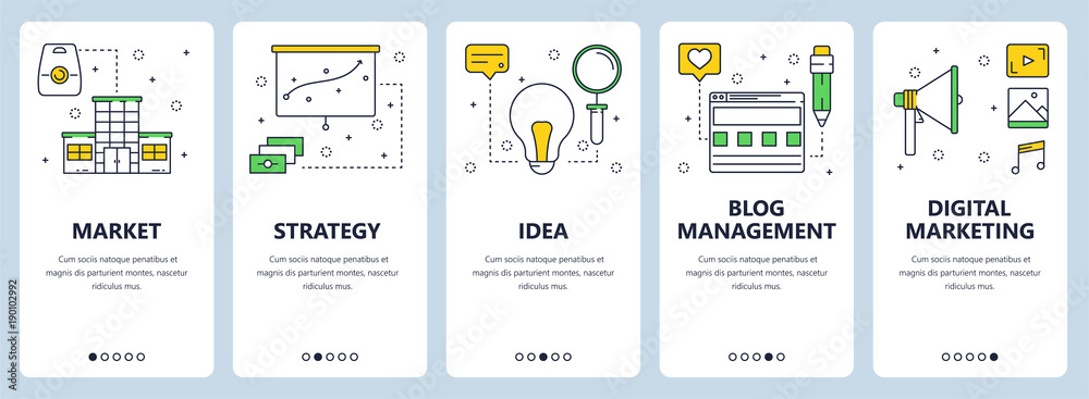 Canvas Prints vector modern thin line market concept web banner set