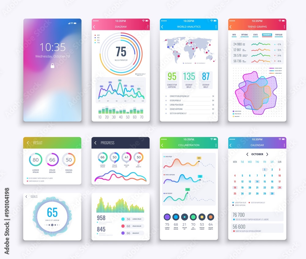 Poster smartphone ui. mobile vector graphic ui and ux design, apps digital lifestyle apps interface templat