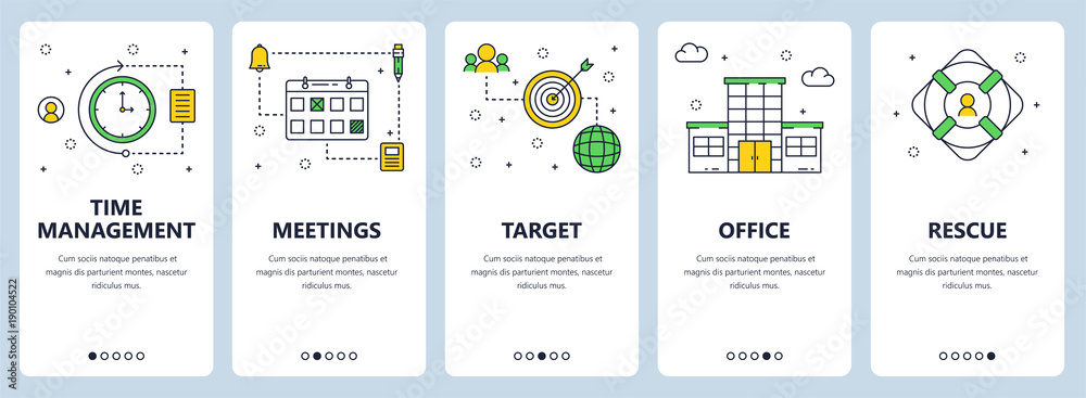 Canvas Prints vector modern thin line time management concept banner set
