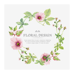 Watercolor floral wreath background
