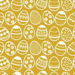 Happy easter repetition vector background. Seamless wallpaper with eggs