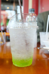 Ice green apple italian soda
