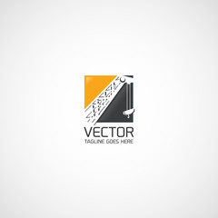 Vector arrow of a construction crane logo.