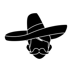 Mexican with hat icon vector illustration graphic design