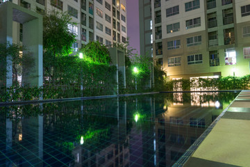 Naklejka premium Living condo/Living apartment in night scene