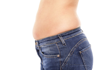 Naklejka premium Fat on the abdomen.