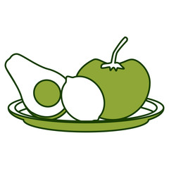 Avocado tomato and lemon icon vector illustration graphic design