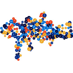 Vector Confetti Background Pattern. Element of design. Colored buttons on a white background