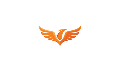 phoenix, bird, fire, fly, emblem symbol icon vector logo, sun