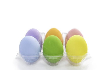 The isolated colorful easter eggs on white background