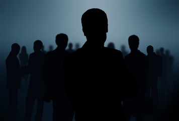 black silhouettes of business people