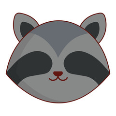 cute and tender raccoon head character