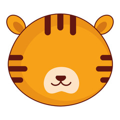 cute and tender tiger head character