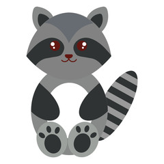 cute and tender raccoon character
