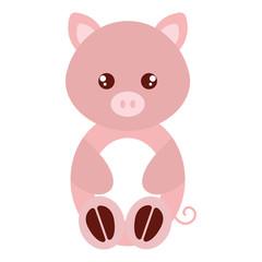 cute and tender pig character