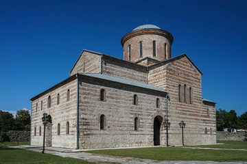 Religious places of the Patriarchal Cathedral. Pitsunda, Abkhazia. Aug 1, 2014.