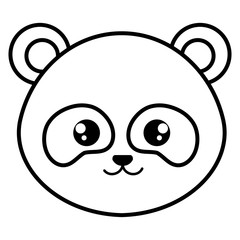 cute and tender bear panda head character