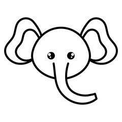 cute and tender elephant head character
