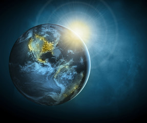 Earth from Space. Best Internet Concept of global business from concepts series. Elements of this image furnished by NASA. 3D illustration