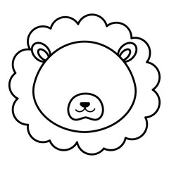 cute and tender lion head character