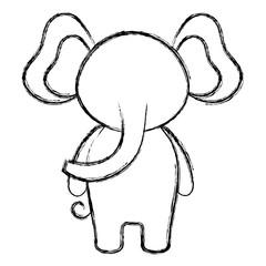 cute and tender elephant character