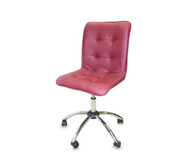 Obraz premium The office chair from red leather. Isolated