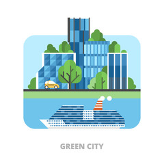 Ecology concept. Green city.