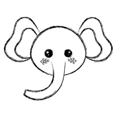 cute and tender elephant head character