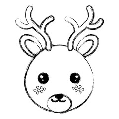 cute and tender reindeer head character