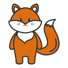 cute and tender fox character