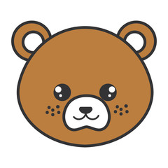 cute and tender bear head character