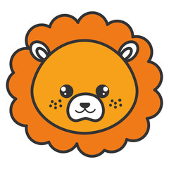 cute and tender lion head character