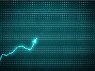 Blue trend graph as symbol of economic or business growth