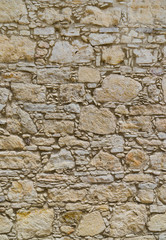 Ancient coquina Stone wall texture or background