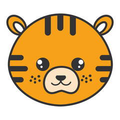 cute and tender tiger head character