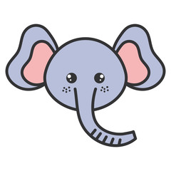 cute and tender elephant head character