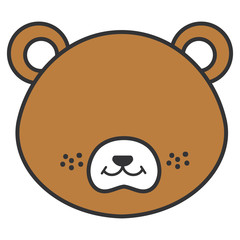 cute and tender bear head character