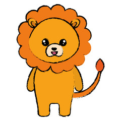 cute and tender lion character