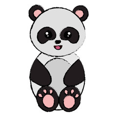 cute and tender bear panda character