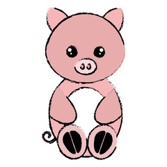 cute and tender pig character