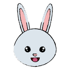 cute and tender rabbit head character