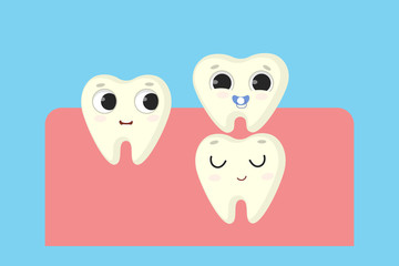 Fototapeta premium New milk tooth.