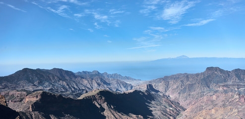 Landscape of Gran Canaria seen from Roque Nublo / Nature of Canary Islands