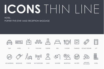 HOTEL Thin Line Icons