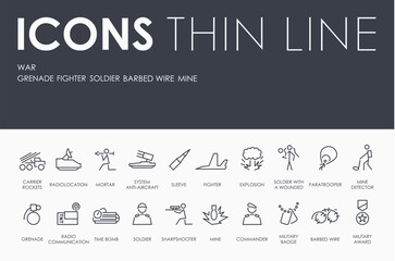 WAR Thin Line Icons