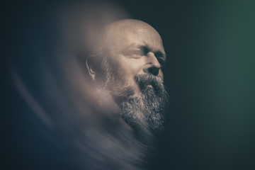 bearded bald man
