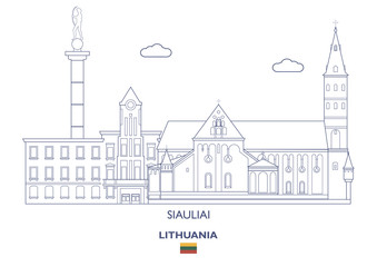 Obraz premium Siauliai City Skyline, Lithuania