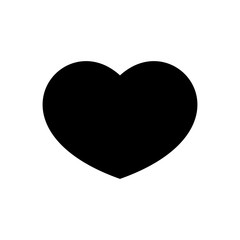 Heart icon. Symbol of love and Saint Valentines Day. Simple flat black vector shape.