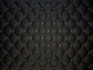 Black Buttoned luxury leather pattern with gemstones